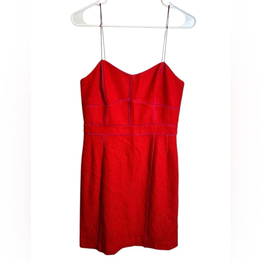 Banana Republic Valentines Day Red Pink Mini Wool Blend Dress Size 6 - Picture 1 of 7